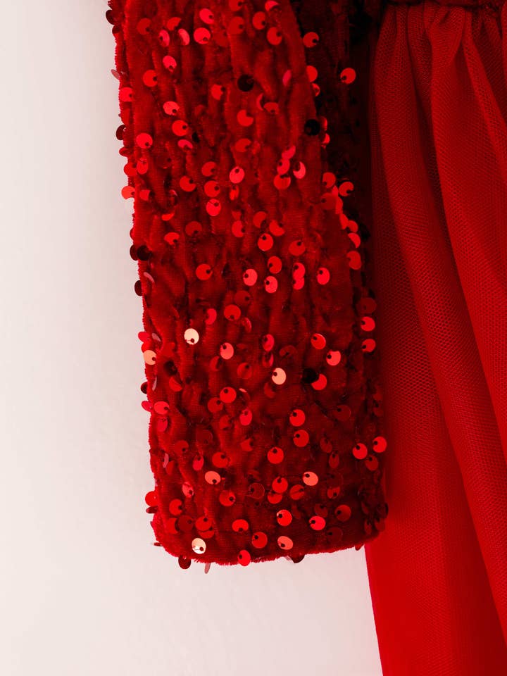 littleoneusa - Wholesale Dress - Kids - Red Sequin Girl Tutu Dress