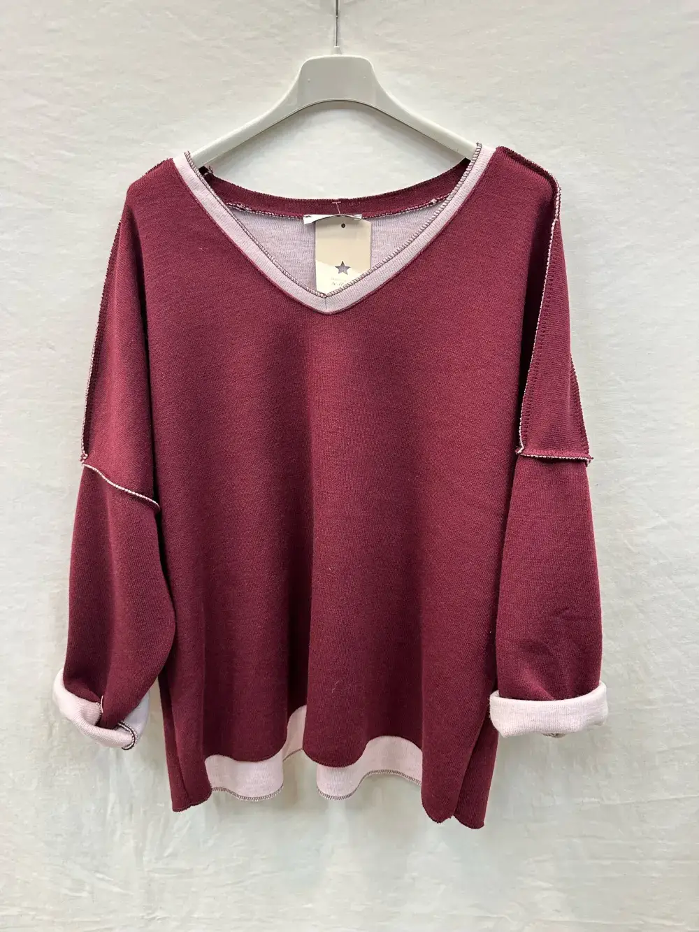 Mimi & Gogo – wholesale Sweatshirt – Women's – Thick V-Neck Sweatshirt @7514_ThickVSweatshirt7