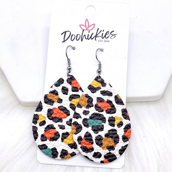 Doohickies - Wholesale Dangle Earrings - 2" Autumn Leopard Mini Collection -Earrings