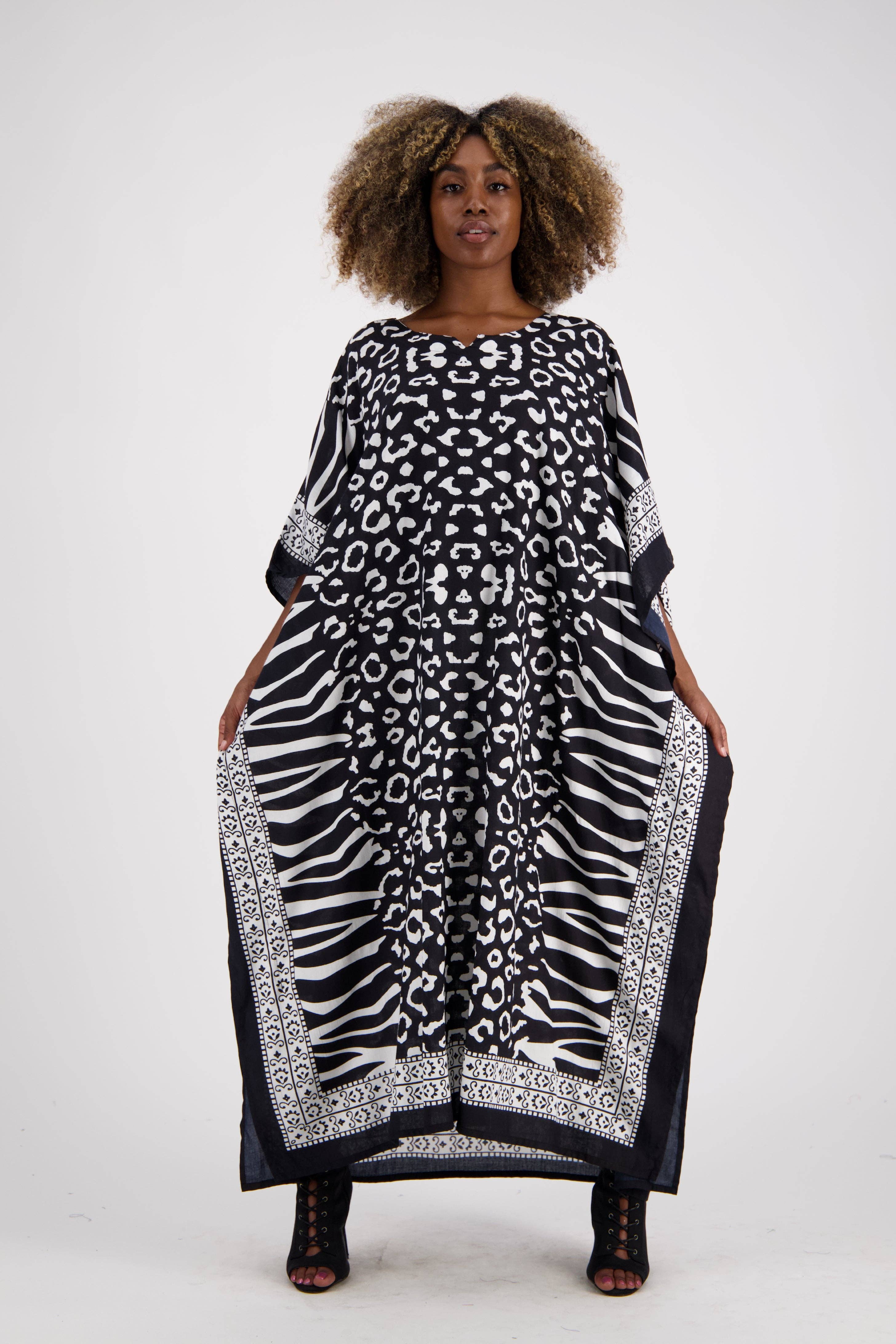 Assorted Zebra Print Kaftan KAF-1042 for wholesale on Faire
