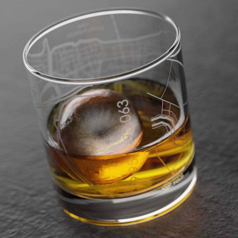 Well Told - Wholesale Cocktail/Liquor Glass - New Orleans, LA City Map - Etched Whiskey Rocks Glass4