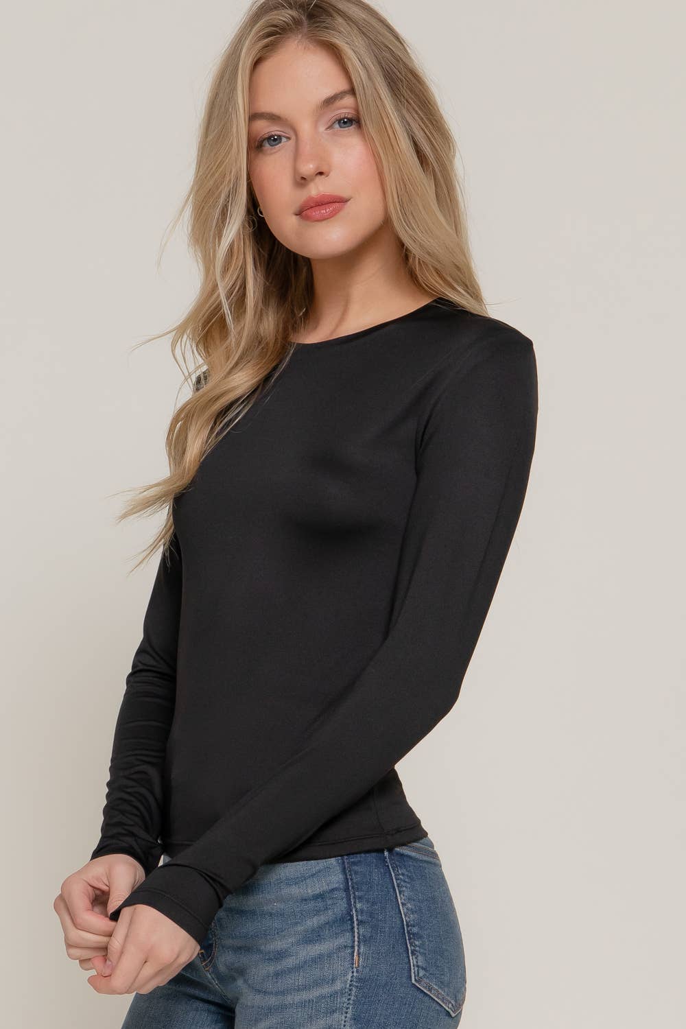 Active Basic | Active USA - Wholesale T-Shirt - Women's - Long Sleeve Crew Neck ITY Knit Top15