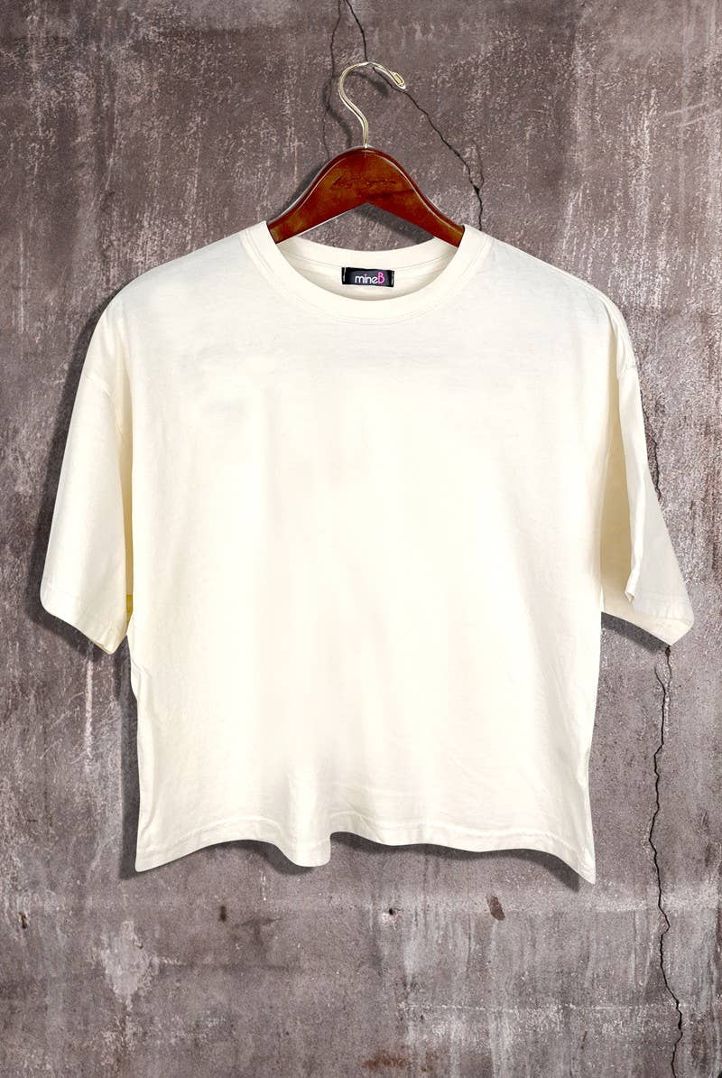 MINEB - Wholesale T-Shirt - Women's - Short Sleeve Crew Neck Crop Tee5