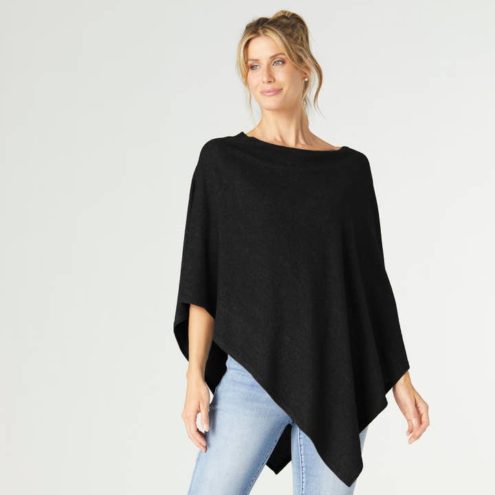 COCO + CARMEN - Vente Poncho – femme - Poncho brossé léger4