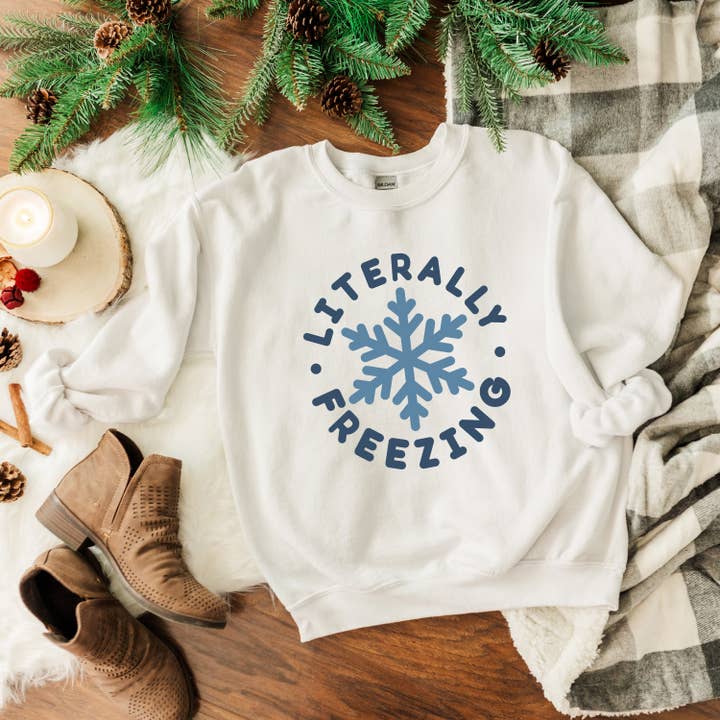 Olive And Ivory Wholesale - Wholesale Graphic Sweatshirt - Women's - Literally Freezing | Sweatshirt | Winter