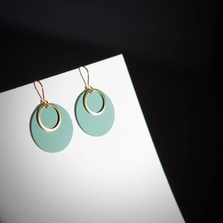 Copper Bee - Wholesale Dangle Earrings - Colour + Brass | Hoop and Colour Earrings | CB006