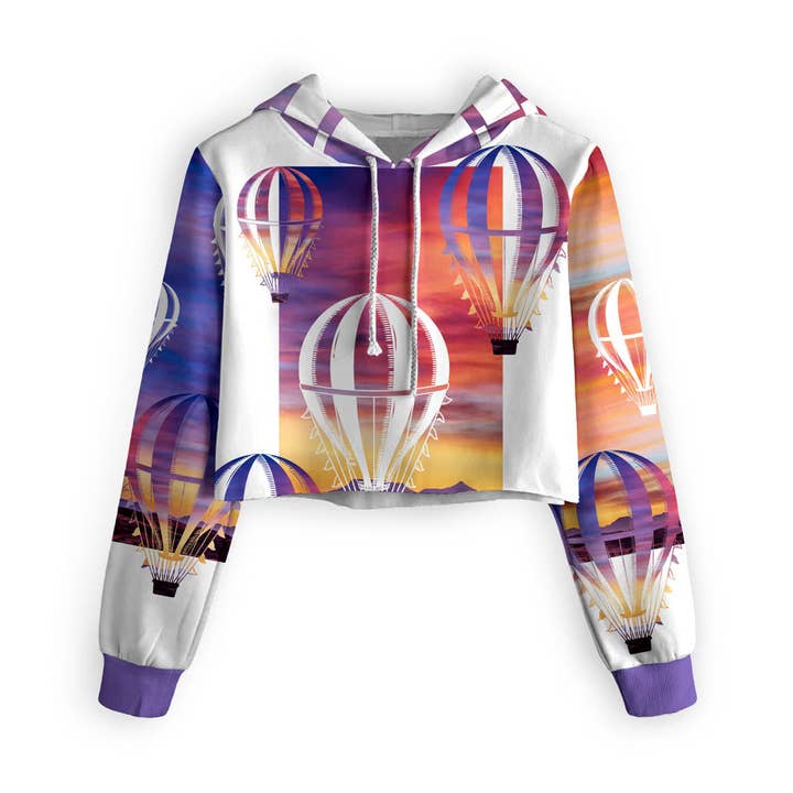 Sweat à capuche court Balloon Wonderland pour la vente par FreshHoods