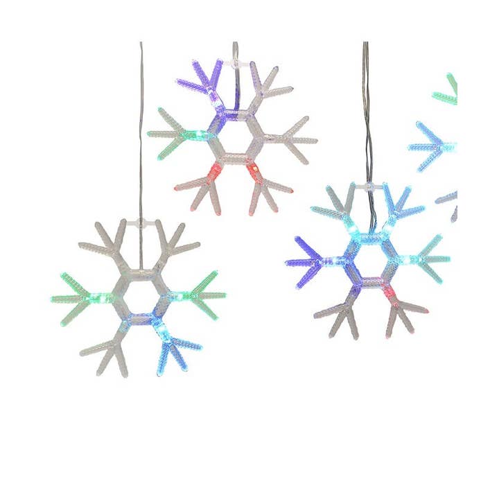 Kurt S. Adler, Inc. - Wholesale String Lights - 6.5" 5PC SNOWFLAKE RGB LED LIGHTS