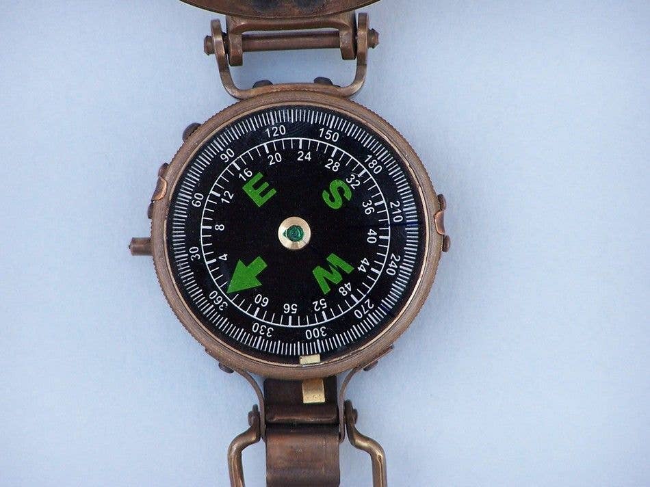 Hampton Nautical - Wholesale Navigational Compass - Antique Brass Military Compass 4"3