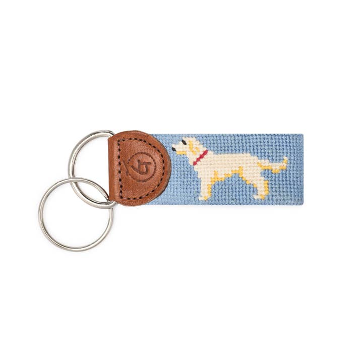 Yellow Lab Needlepoint Keychain for wholesale by Good Threads