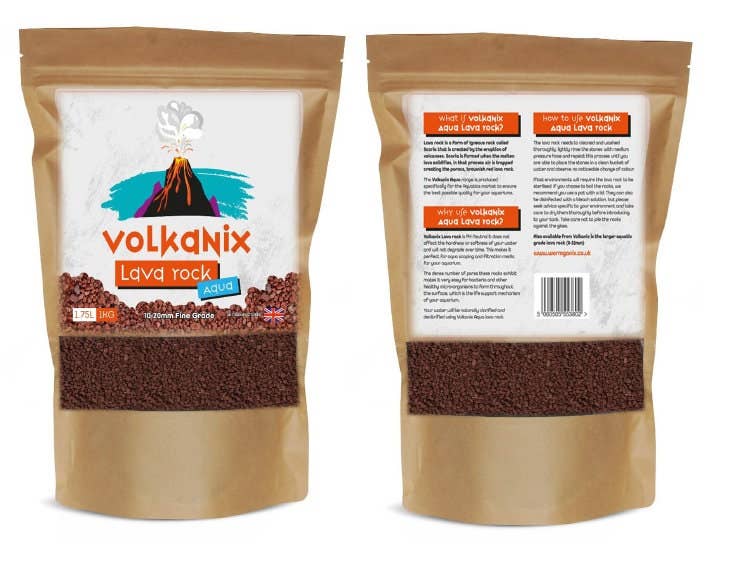 Wormganix Worm Castings – wholesale Planting/potting soil – Volkanix Aqua 'Coarse ' Grade 8-32mm Lava Rock 1kg (1.75 Litre) Aquascaping Filter media1