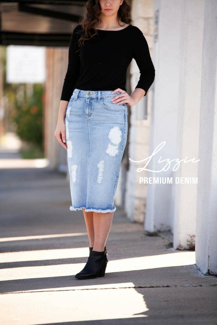 Beautiful One Modest – wholesale Skirt – Women’s – Lizzy Premium Denim Skirt2