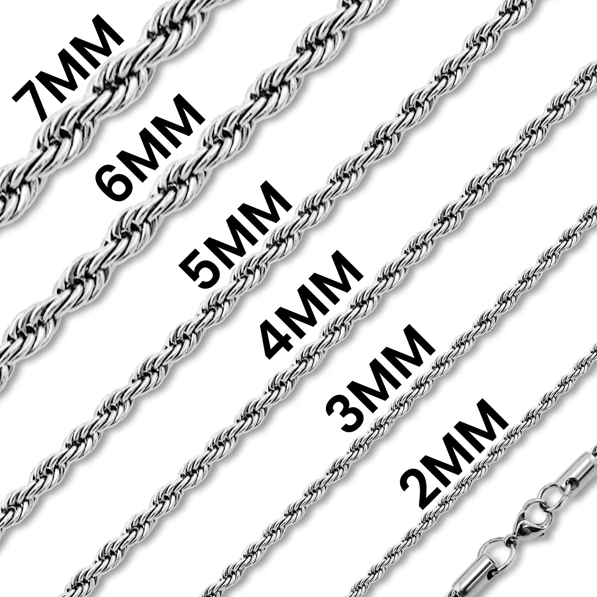 WJW - Wholesale Link & Chain Necklace - Stainless Steel Rope Chain Necklace 0