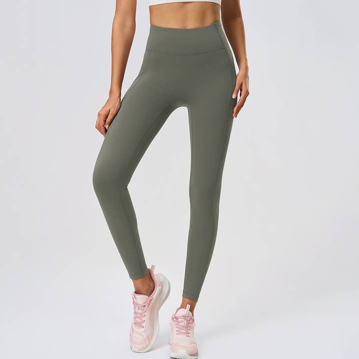 Sodalemon - Wholesale Athletic Pants - Women's - Women High-Waisted No Visible Sand Wash Yoga Jogger Pants3