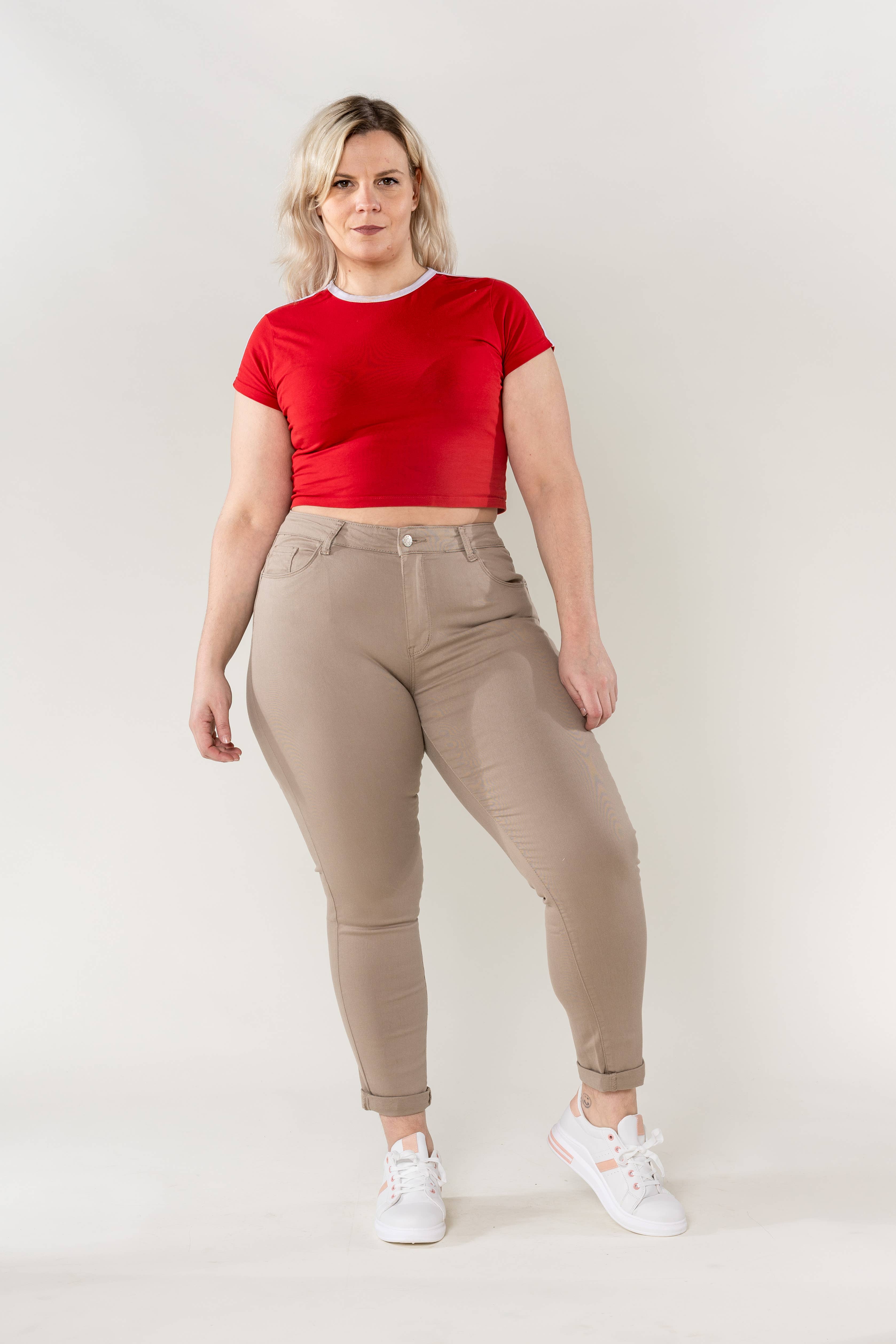 Nina Carter – Calças - Mulher por atacado – Tamanho Plus Curve Plus Tamanho Voltar ao Pescoço P19916