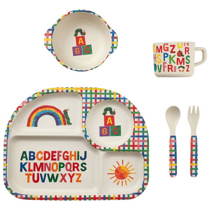 My Funkins - Wholesale Dinner Plate - Kids & Baby - The Very Hungry Caterpillar™ Alphabet Bamboo Dish Set