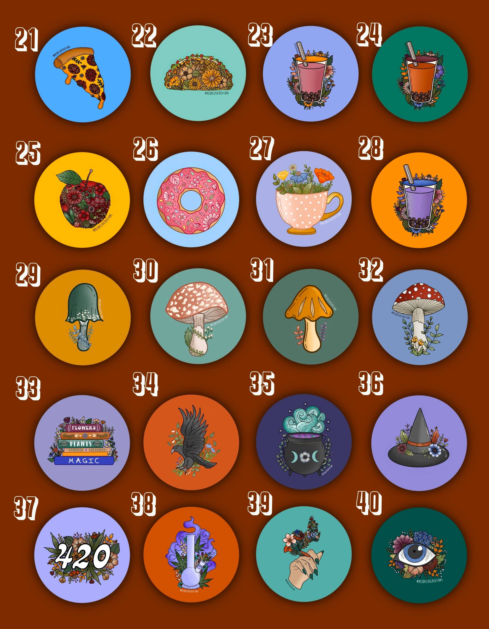 Michaela K Creations – Engroshandel Reversnål/knap – VÆLG - Knappakke (3, 6,10,25,50 knapper)5