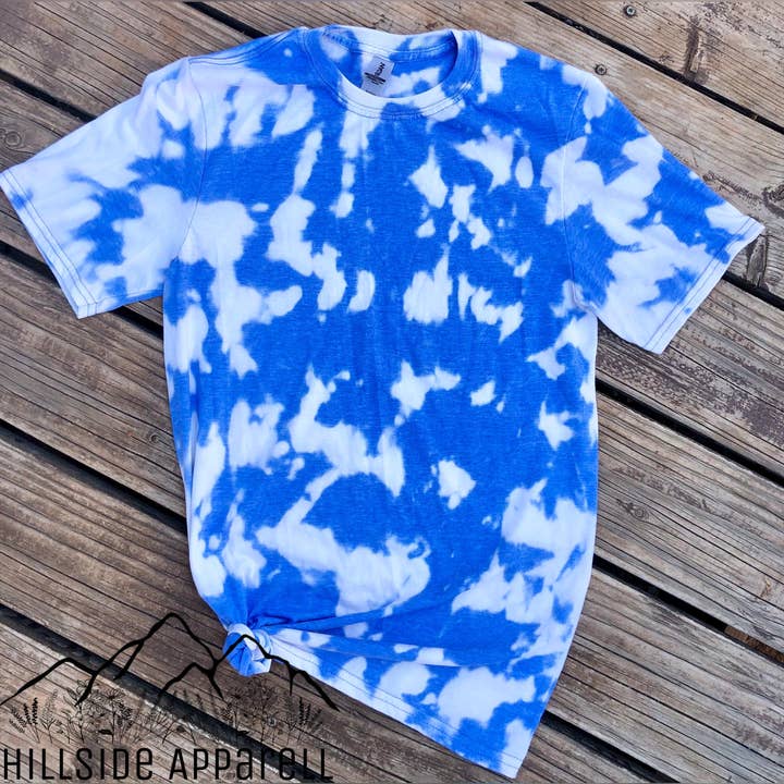 Hillside Apparell - Wholesale T-shirt – women's - Blue "Acid Wash" Tee0