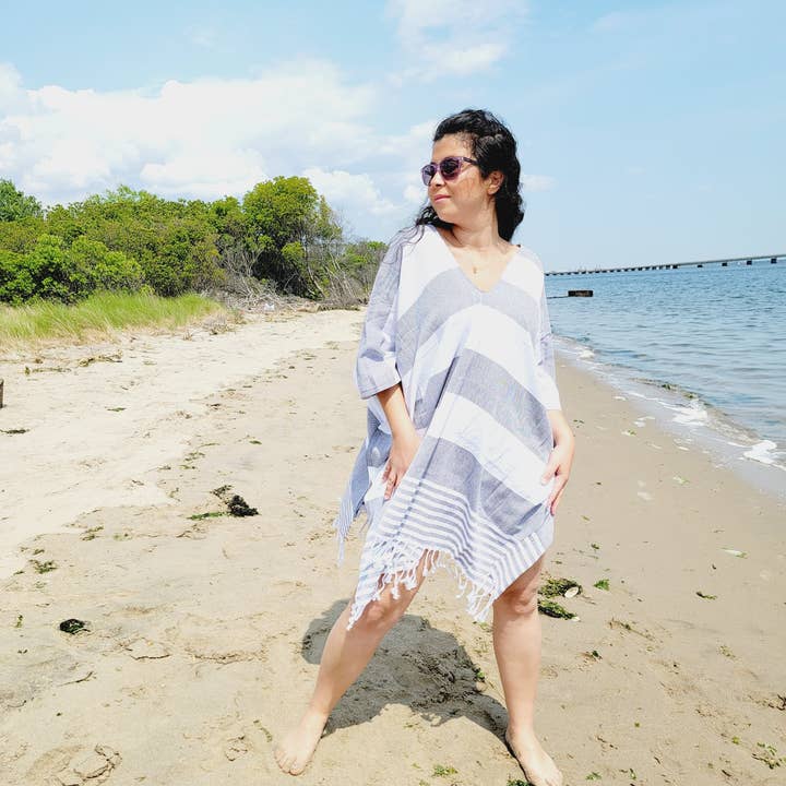 Beach Cover-up, Beach dress, Hand made Dress with tassel for wholesale by EBRU Home