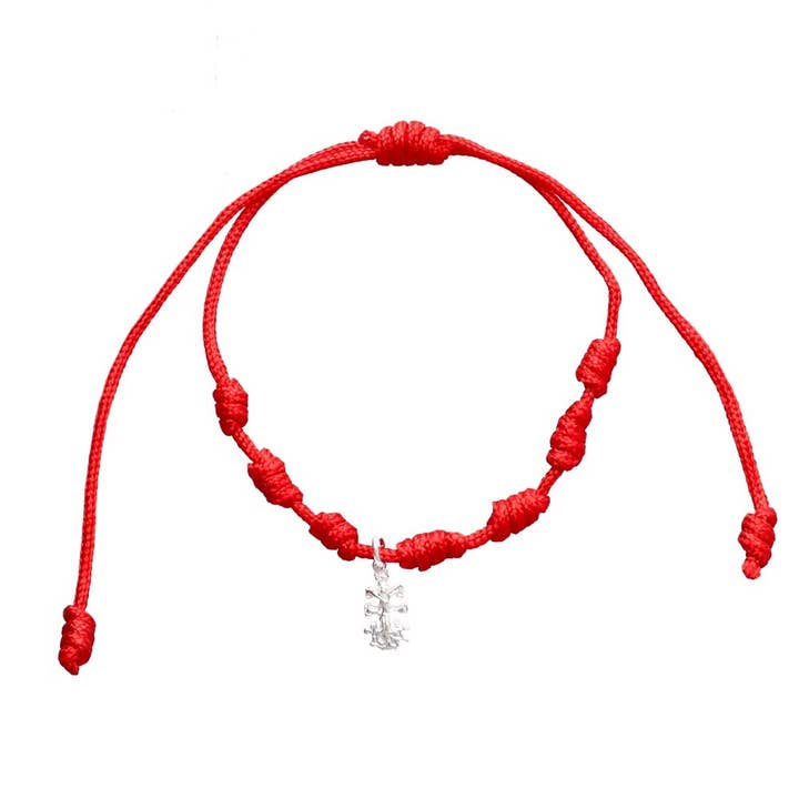 7 Knots Protection Bracelet and Small Caravaca Cross in 925 Sterling Silver for wholesale by Vives de la Cortada S.L