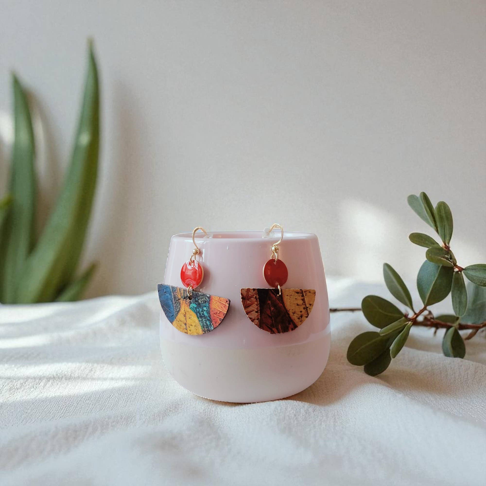 Karmyliege - Wholesale Dangle Earrings - Gaïa cork earrings7