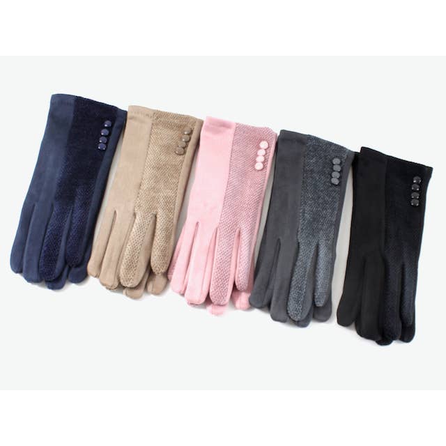Pretty Persuasions - Wholesale Gloves - Women's - A22049 4 Buttons Half/Half Gloves2