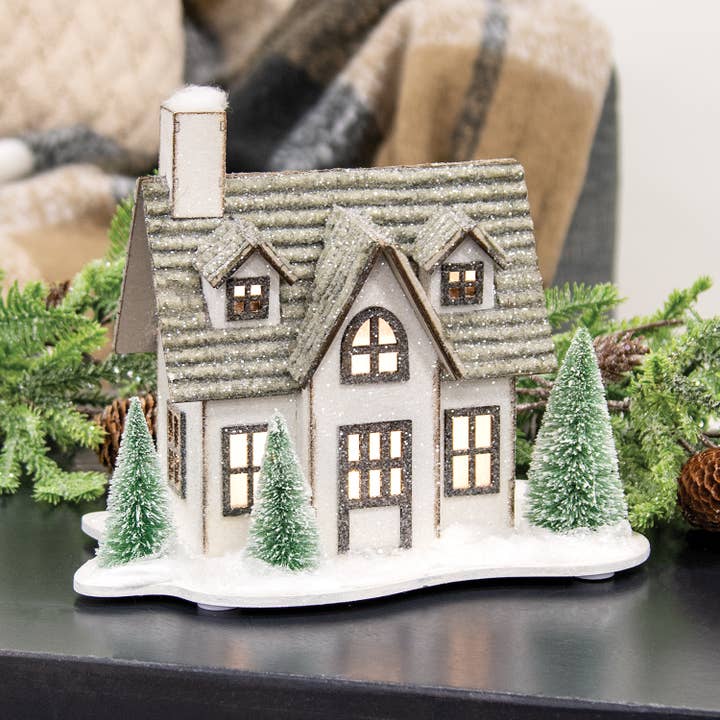 Col House Designs - Wholesale Christmas Decoration - Winter Sparkle Forest LED House w/Trees1