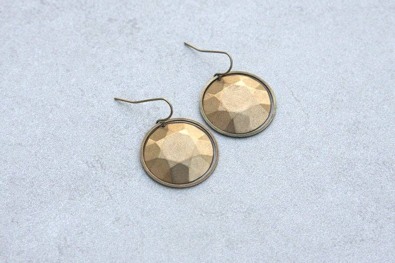 daniAWESOME - Wholesale Dangle Earrings - Brass Faceted Round Dangle Earrings3