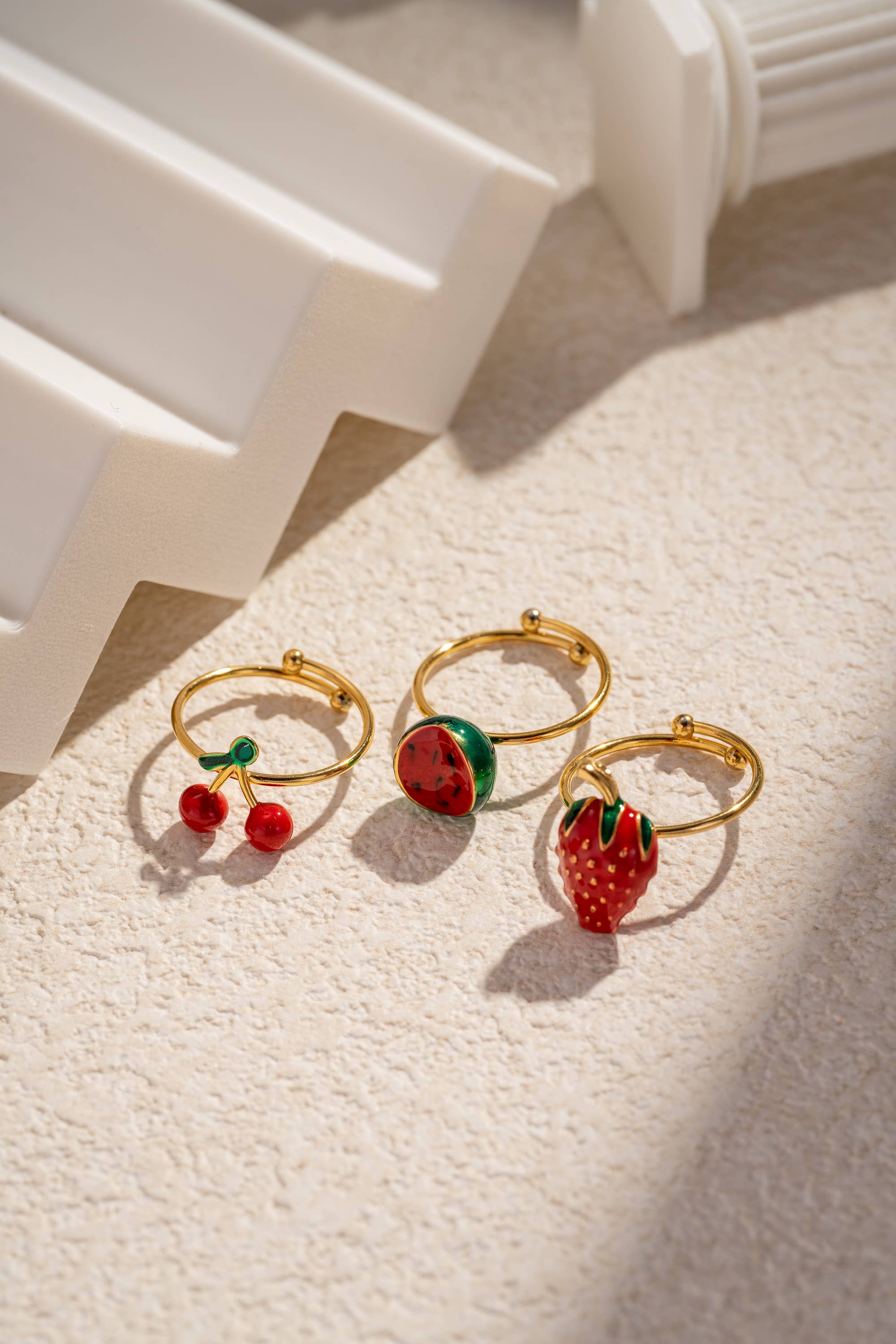 COSMOS - Wholesale Band/Stacked Ring - Refined Red Cherry Ring – Adjustable Stainless Steel1