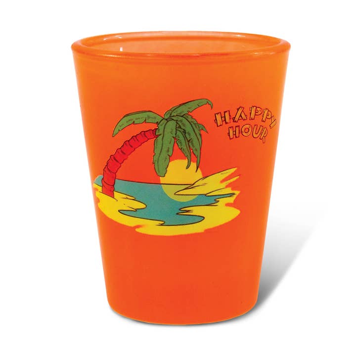Orange Neon Shot Glass - Palm Tree for wholesale by Cota Global