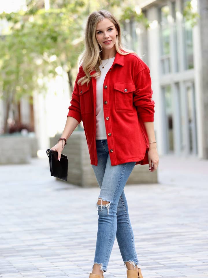 ,..SI-24857 LONG SLV w/POCKETS FLEECE JACKET for wholesale by 42POPS