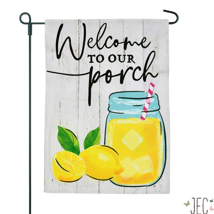 Welcome Porch Mason Jar 2-Sided Garden Flag 12.5x18" for wholesale by JEC Home Goods Inc