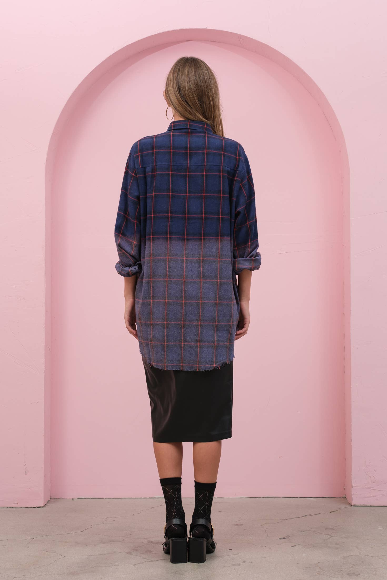 RAISONNEL - Vente Chemise – femme - Chemise à carreaux tie dye - SRT132912