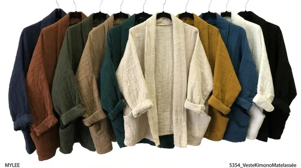 Mimi & Gogo - Vente Veste – femme - Veste Matelassée Coupe Kimono @5354_KimonoGaz13