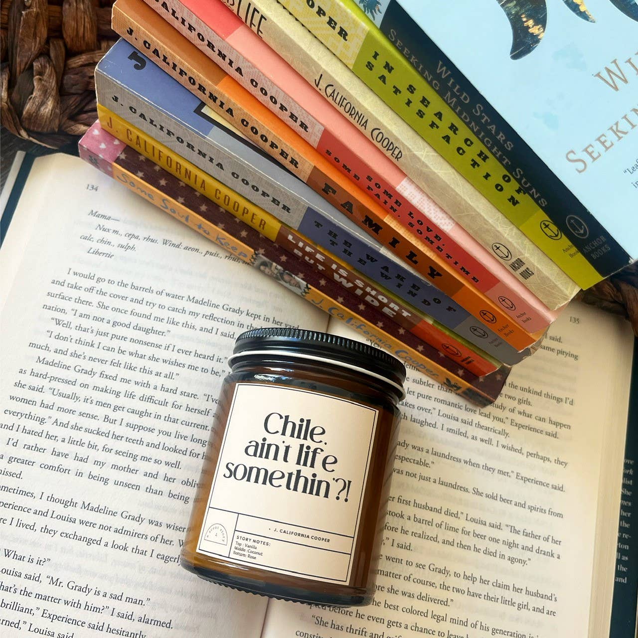 A Scent Story Candle Co - Wholesale Jar/Filled Candle - J. California Cooper | Bookish Candle | Author | Quote0