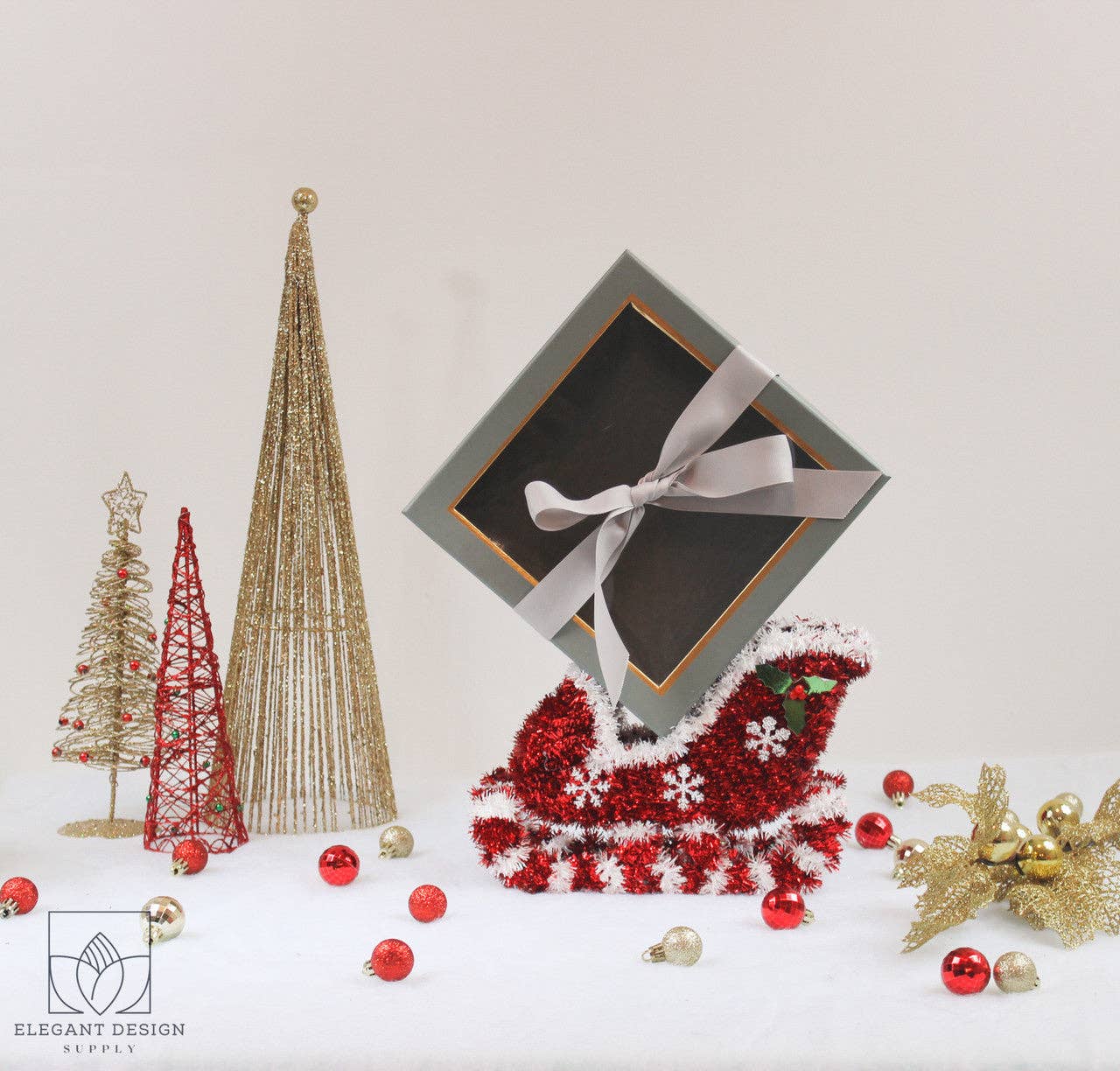 Elegant Design Supply – Caixa de presente por atacado – Caixa de Presente Quadrada com Tampa Transparente e Fita - Várias Cores - Para Arranjos de Flores/ Presentes / Morangos com Chocolate de Luxo25