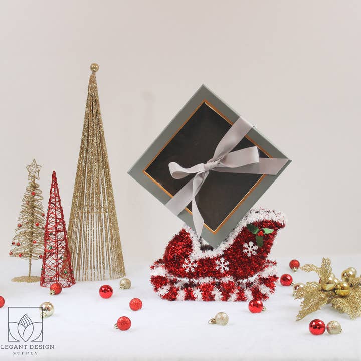 Elegant Design Supply - Wholesale Gift box - Square Gift Box with Clear Lid and Ribbon - Various Colors - For Luxury Flower/ Gift / Chocolate Strawberry Arrangements25