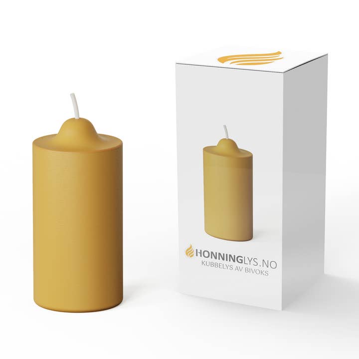 Candela colonna grande in pura cera d’api norvegese per la vendita all'ingrosso da parte di HONNINGLYS