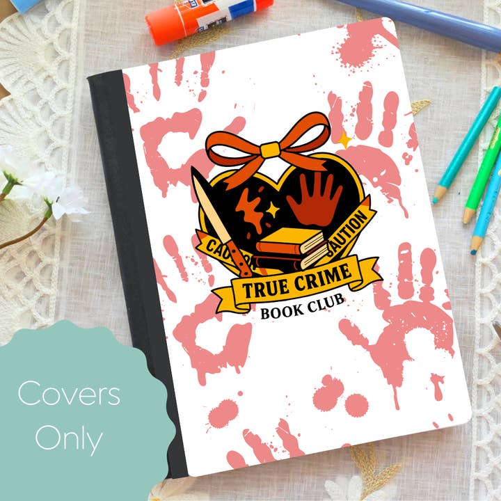 Club de lecture de true crime - Couverture de cahier de composition pour la vente par Oily Graphic Creations