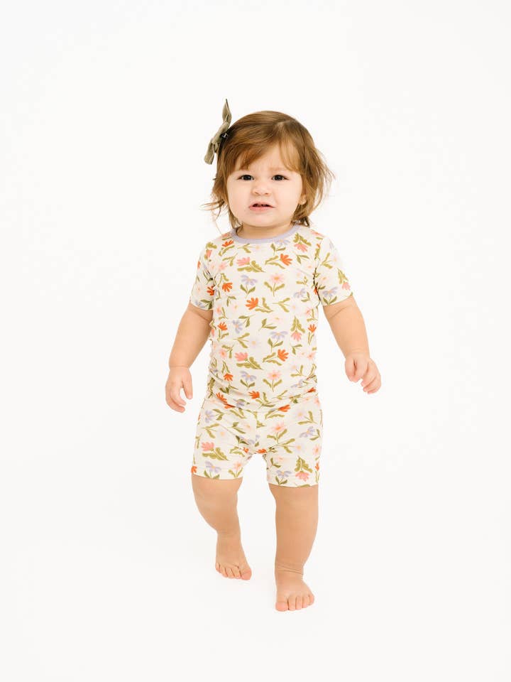 Little One Shop - Wholesale Top & Short Set - Kids - Daisy Daydream Bamboo Shorts Set1