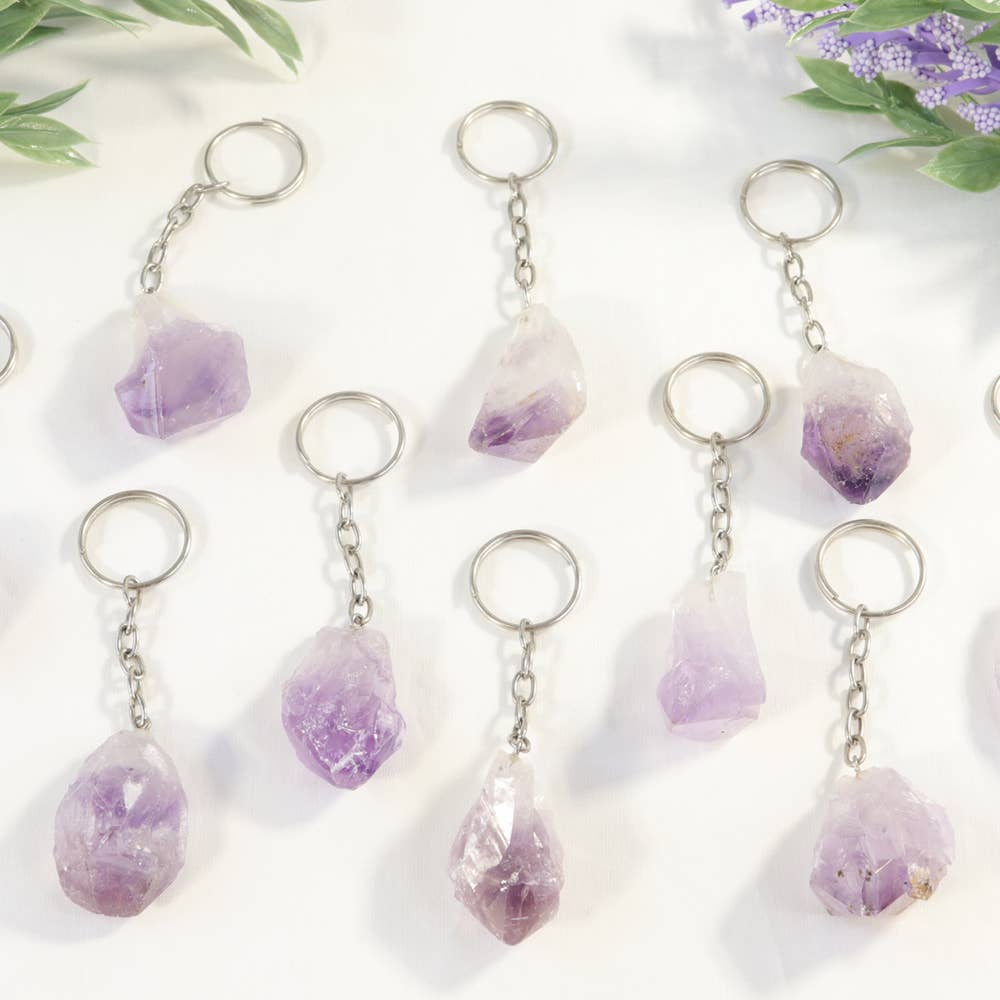 Natures Artifacts Inc – Großhandel Schlüsselanhänger – Unisex – Natürliche Amethyst-Punkt-Schlüsselanhänger | Edelstein-Schlüsselanhänger1