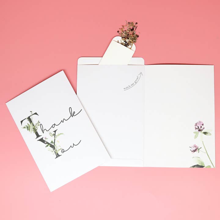 Seeds The Day - Wholesale Thank You Card - GROWABLE CARDS Thank You Card 3 | w/Wildflower Seeds