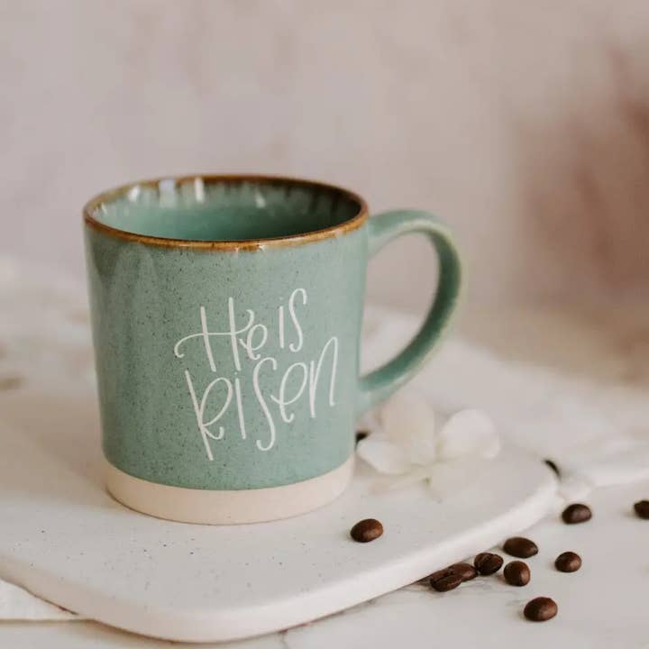 Paige Tate Christian Gifts - Wholesale Coffee Mug - "He is Risen" Blue Coffee Mug: 12 oz (Christian Gifts)2