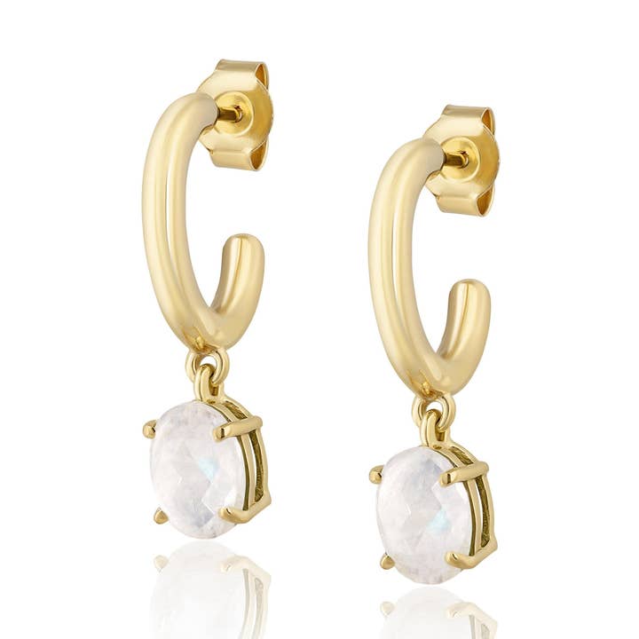 gemstone post huggies for wholesale by Ela Rae Jewelry Llc.