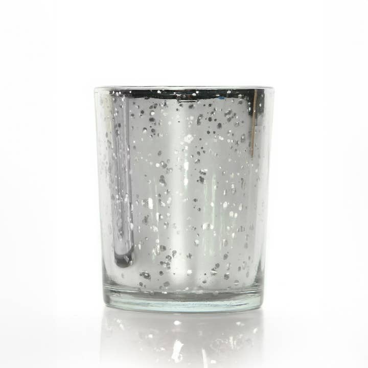 WGV Silver Mercury Cylinder Votive Candle Holder- 2.75"H for wholesale by WGV International