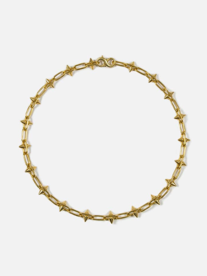 Colar de pequenas espigas douradas por atacado de llayers