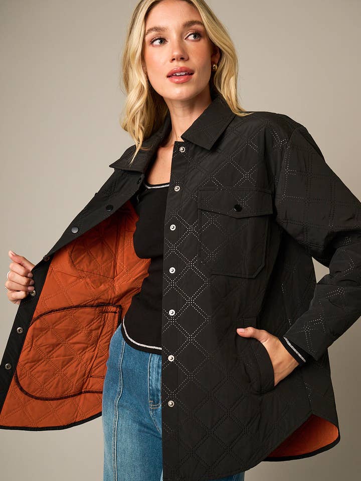 VESTE-CHEMISE MATELASSÉE À DEUX POCHES pour la vente par mittoshop