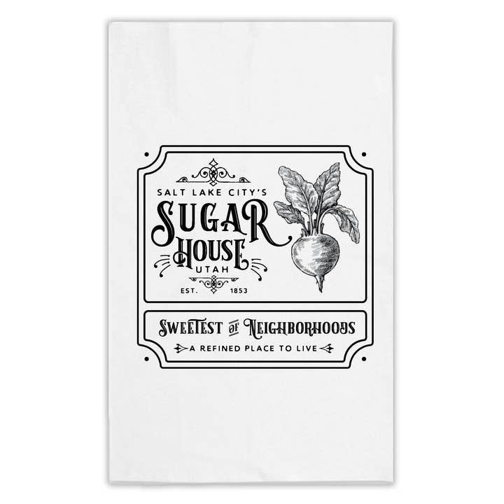 Sugar House Tea Towel for wholesale by Fount Paper
