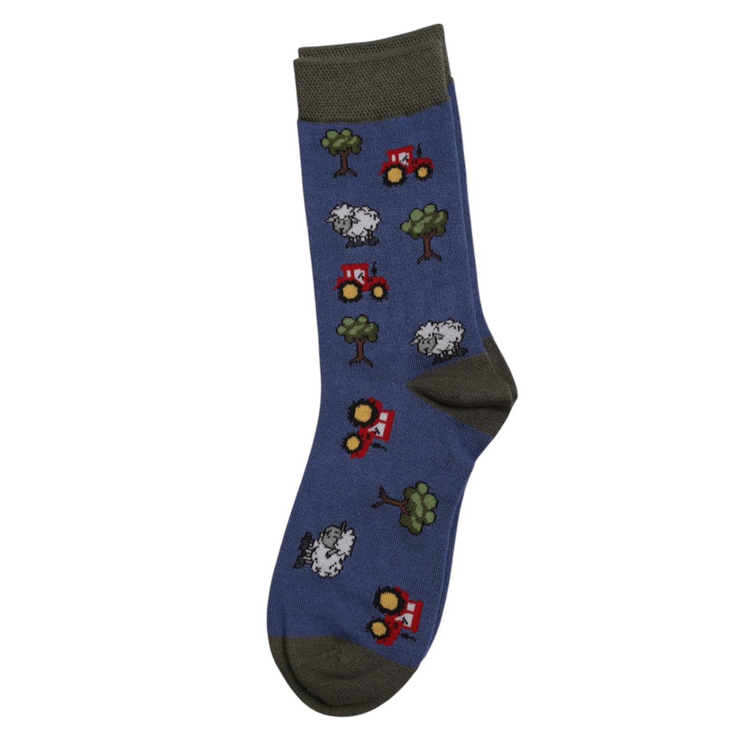 Jess & Lou - Wholesale Socks - Men's - Funky Farmyard Blue Bamboo Socks for Men BM2301