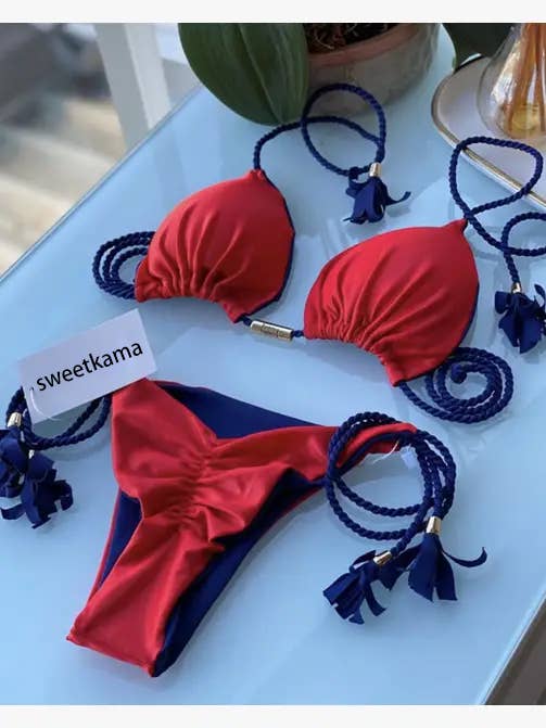 Sweetkama - Wholesale Two Piece Swimsuit - Women's - 2-Piece Color Block Bikini Set Swimsuit 10